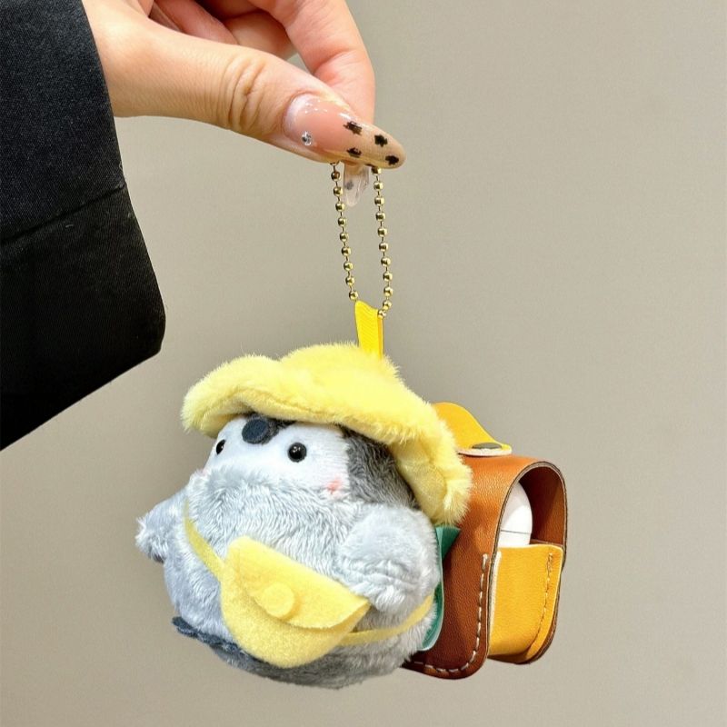 

Чехол для Bluetooth-наушников Apple 1/2 поколения Осень и зима Airpodspro2 Шерстяной чехол 3 поколение Силиконовый Креативный Маленький рюкзак 5 поколение AirPods 4 Small schoolbag Stuffed Penguin