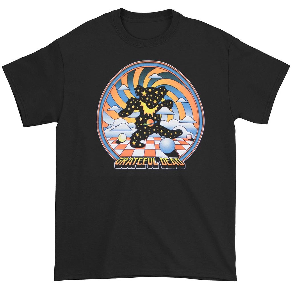 Men's Grateful Dead 3D Planetary Dancing Space Bear T-shirt XX-Large Black