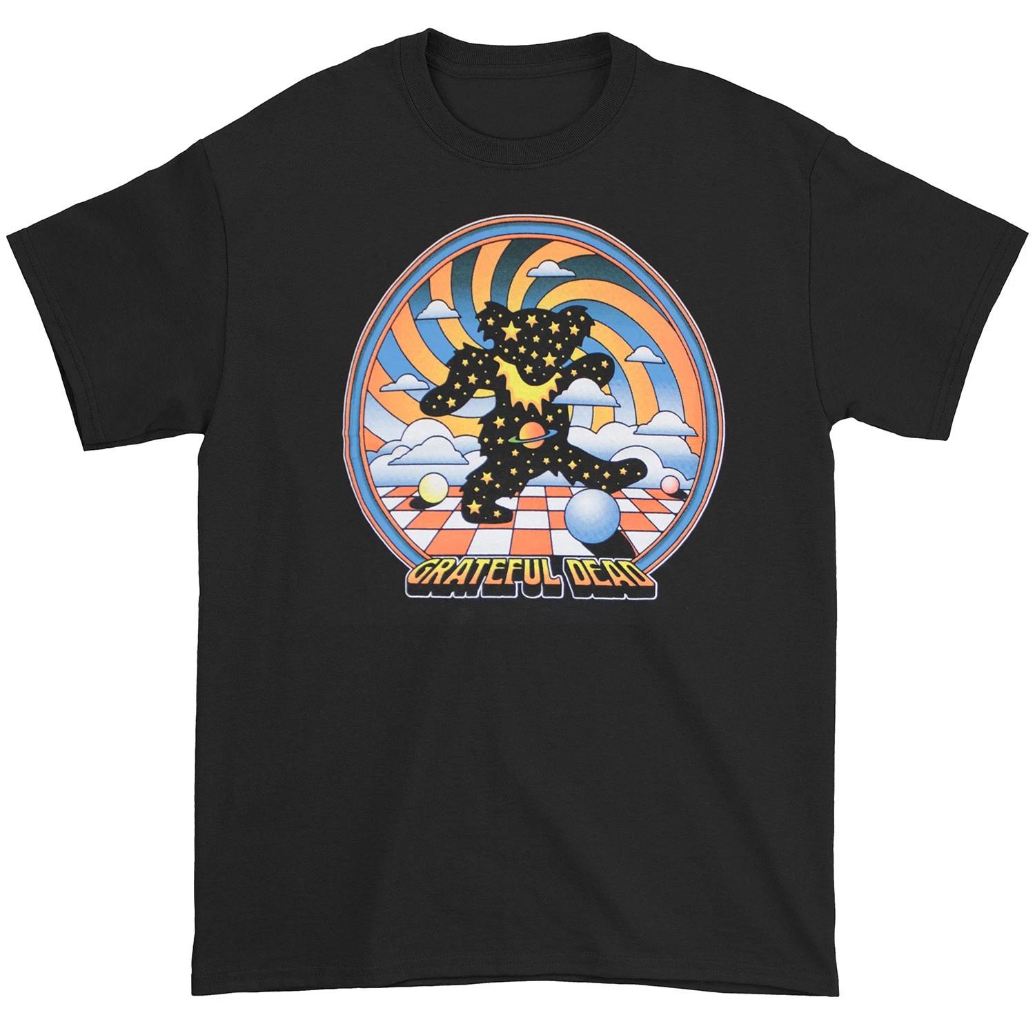 Men s Grateful Dead 3D Planetary Dancing Space Bear T-shirt XX-Large Black XXL