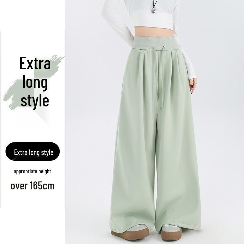 Women's High-Waisted Drawstring Wide-Leg Pants - Casual Loose Fit, Spring 2026