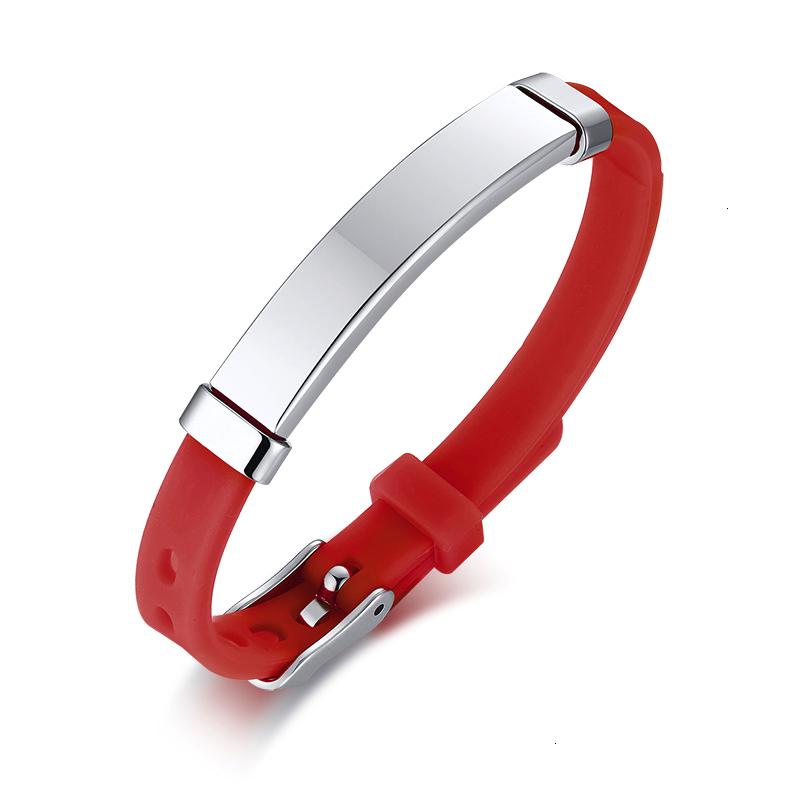 

Personalize Custom Medical Alert ID Bracelets for Boys Girls Anti Allergy Stainless Steel Silicone Emergency Remind Info Blank ID Bar червоний