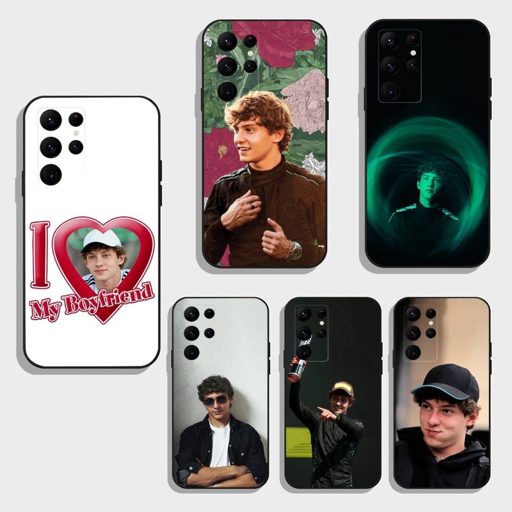 Coque de téléphone L-Kimi Cool A-Antonelli pour Samsung S26, S25, S24, S23, S22, S21, S20, Plus, Fe, Lite, Autres Couverture Noire