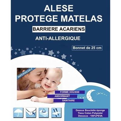Children's Bed Mattress Protector Anti-Mite Anti-Allergy (60 X 120) - ALSES - Mattress Protector - Active Hygiene Treatment