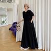 MODIQUE Vară Plus Size Camasă rochie nouă femei largi din bumbac solid îmbinat in rochie A-Line Rochii casual pentru femeie cu gâtul O cu mânecă scurtă