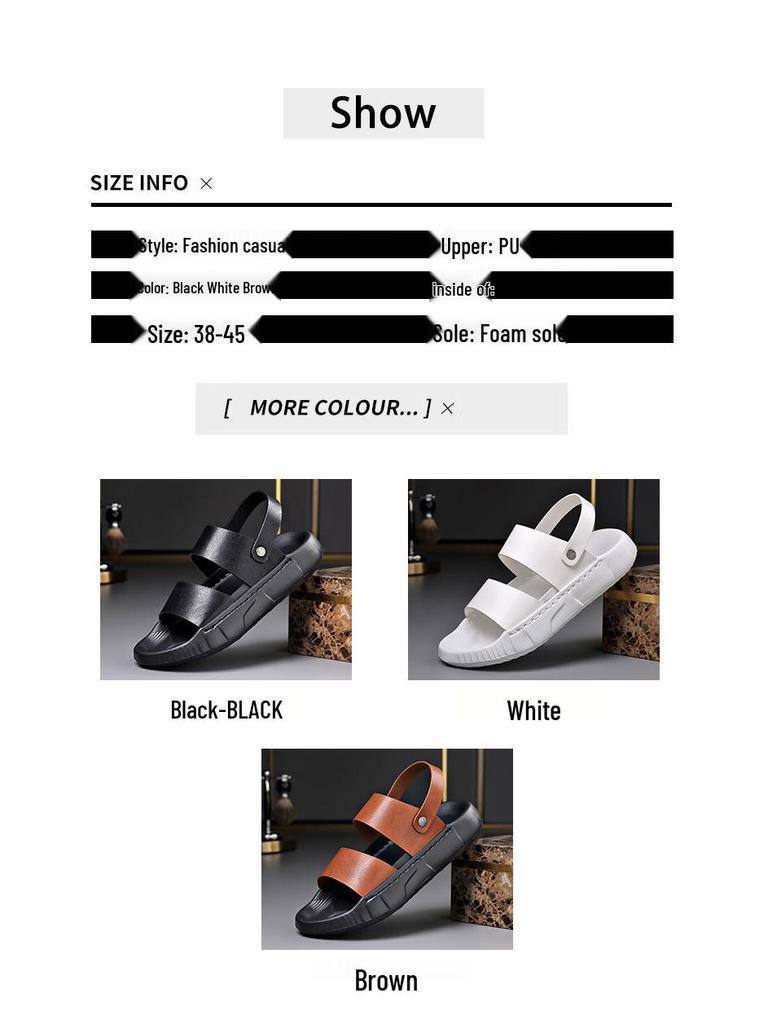 Men's Summer 2025 Dual-Use Non-Slip Driving Sandals: Casual Thick-Soled Beach Shoes