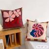 Flower Ins Simple Art Cushion Cover Silky Short Plush Invisible Zipper Dustproof Sofa Pillow Case For Home Decor