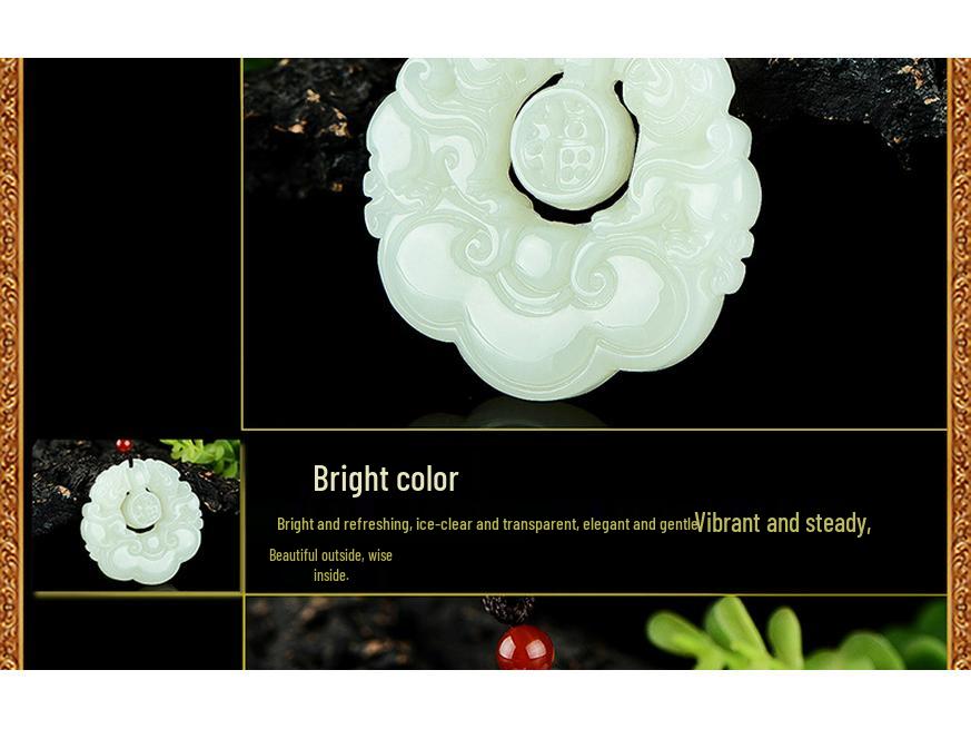 Hetian Jade Double Pixiu Pendant with Fu Character