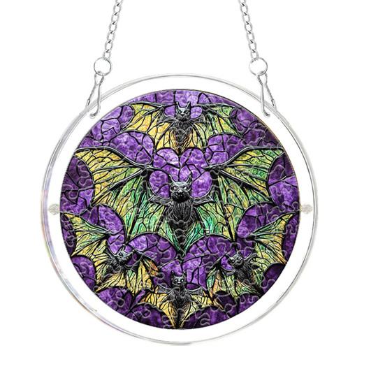 Xiaobudian Halloween Acrylic Puzzle Suncatcher Window Hanging,7.87 Inch Sun Catcher Decoration Ornament, Ideal for Gifting and Home Decor