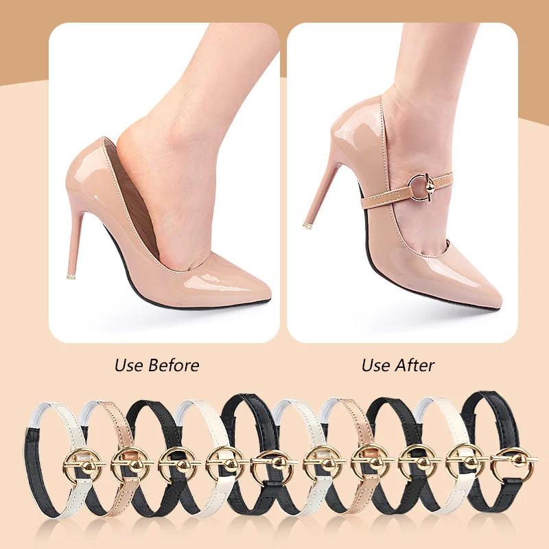 1 Par de Correas Antideslizantes de Moda para Cordones de Zapatos de Mujer Banda Elástica para Tacones Altos Sujeción Hebillas Metálicas Accesorios de Reemplazo para Cordones
