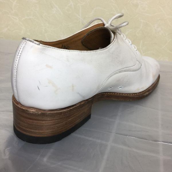White Dress Business Shoes Size 24.0 6 Leather Goodyear Welted White High Heel(USED)