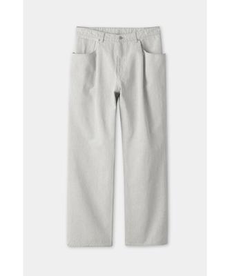 Kueo Big Pocket Wide-Leg Pants (Light Gray)