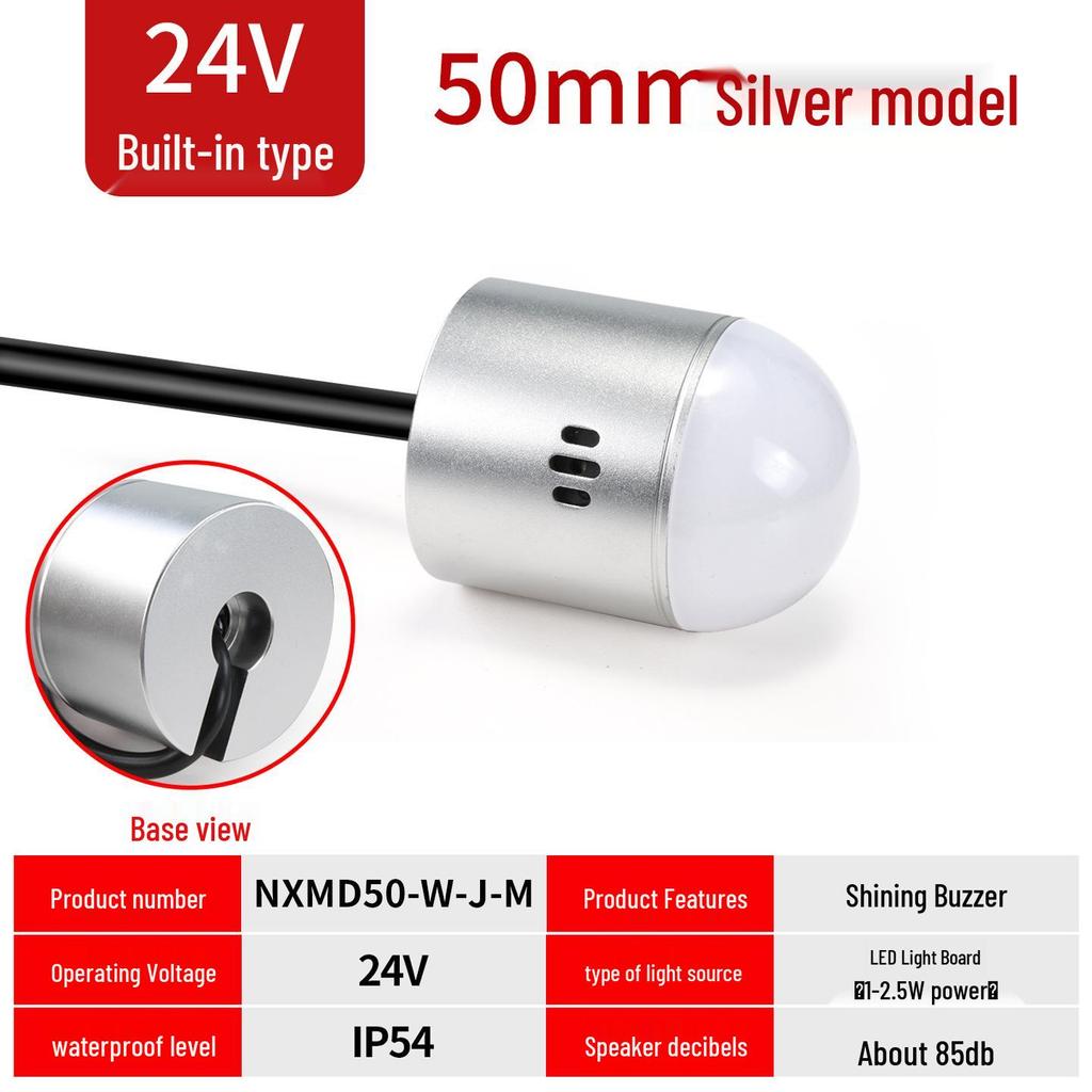 Waterproof LED Magnetic Hemisphere Signal Light: 3-Color, 12V/24V Indicator for Machines