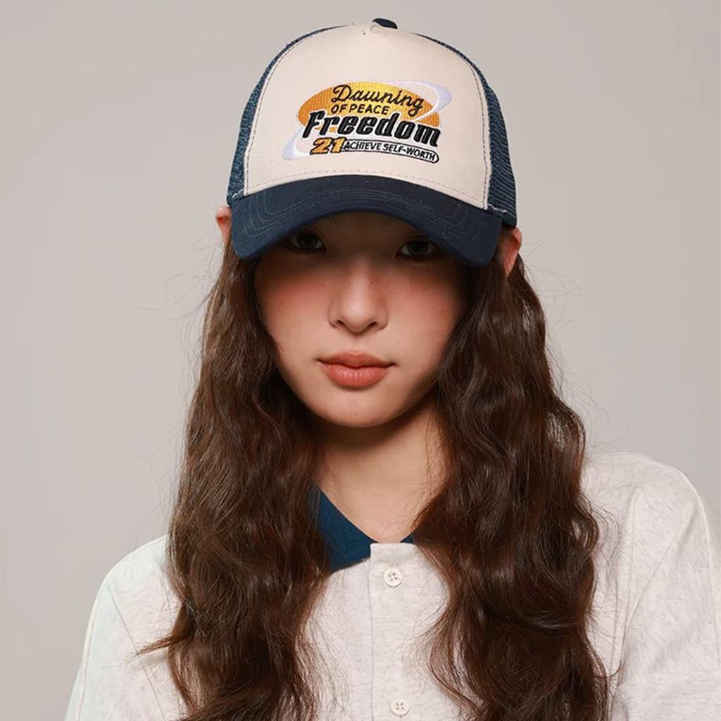 Hip Hop PATCH Letter Embroidery Baseball Hats New Unisex Sunshade ins Breathable Color Block Fashion Mesh Versatile Trucker Caps