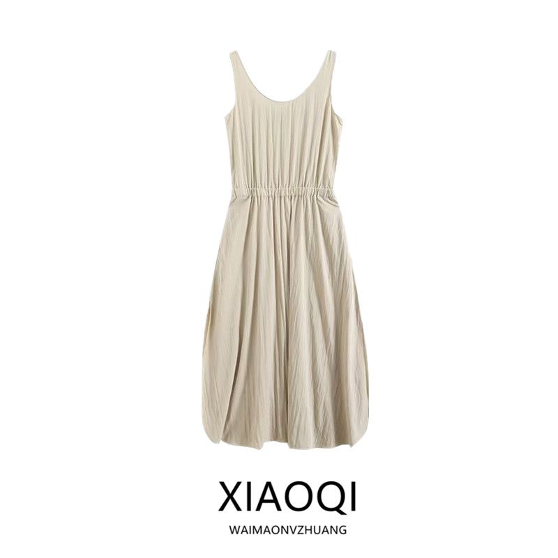 Fashion Style 2024 Autumn New Women's Loose Elastic Waist Sleeveless Vest Dress 06658658806