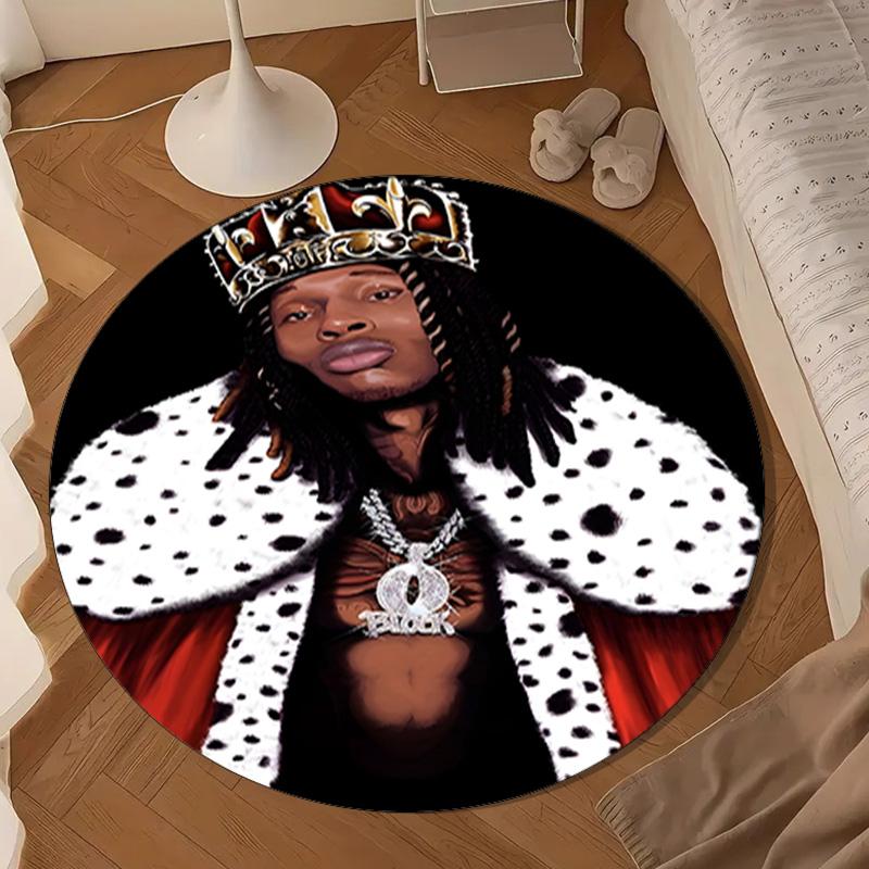King Of The Rapper Round Rug for Livingroom,Bedroom, Palyroom, Chair Rug, Area Rug, Circle Carpet, Large Size Fan Christmas Gift