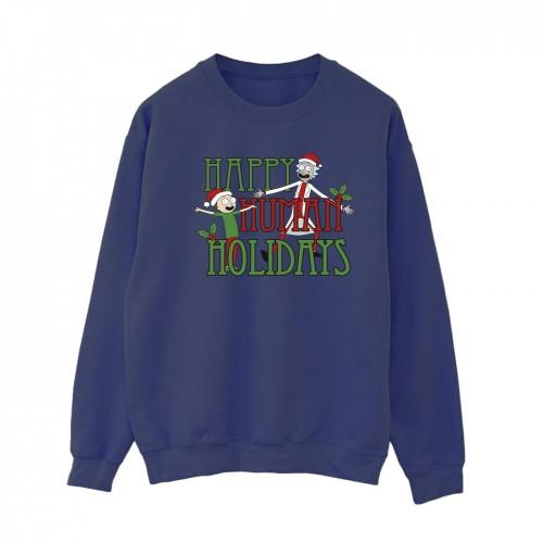 Rick And Morty Womens/Ladies Happy Human Holidays Sweatshirt
