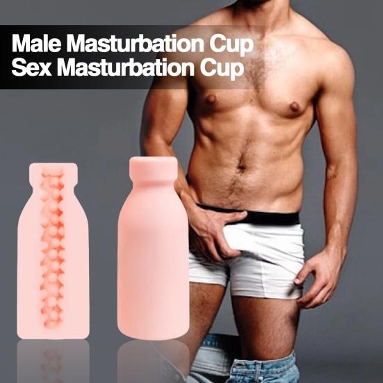 Male Masturbation Cup Silicone Adult Product Safe Erotic 3D Bottle Shape Sex Toy Masturbator for Men