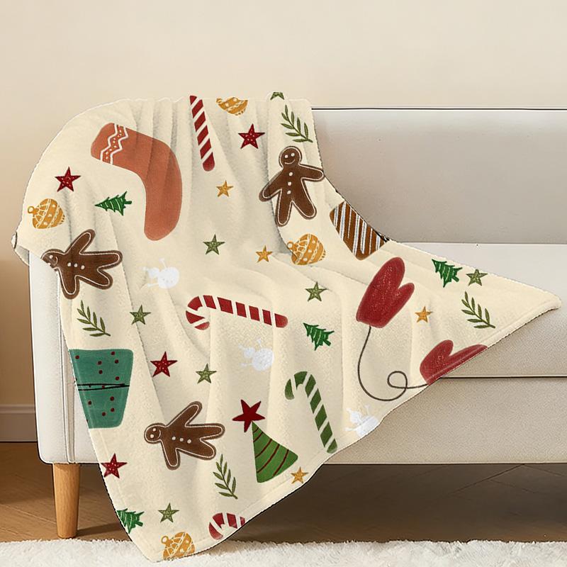 Thick Christmas Theme Flannel Blanket – Soft, Warm & Cozy, Ideal for Home, Winter, Guest Room, Single Backup
