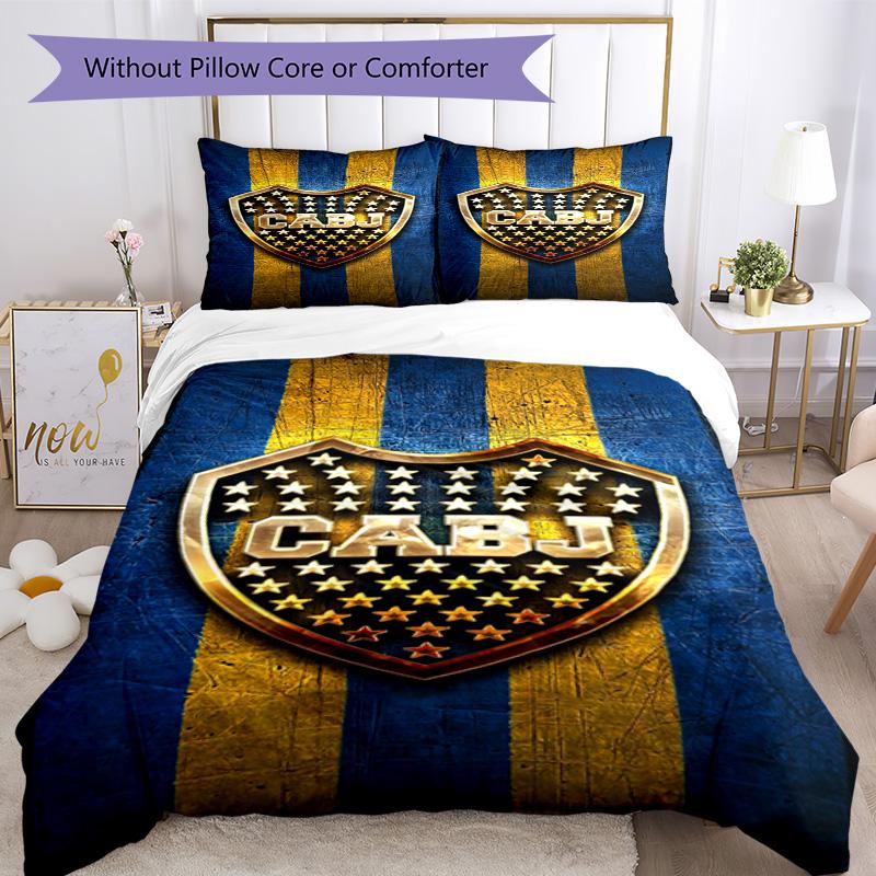 Boca Football Club Printed Pattern Duvet Cover Set – Includes 1 Duvet Cover and 2 Matching Pillowcases Bedroom Decor Christmas Gifts