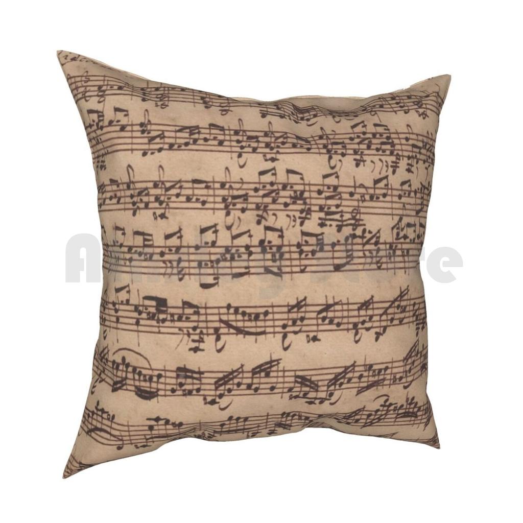 Bach Pillow Case Printed Home Soft Throw Pillow Violin Bach Solo Music Orchestra Viola Cello Baroque Manuscript