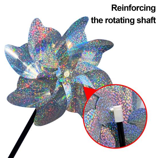 Yousheng Reflektierendes Vogelabwehr-Windrad Leichtgewichtige Vogelabwehr Windspiel Gartendekoration Outdoor Windmühlen-Ornament zum Schutz von Dächern