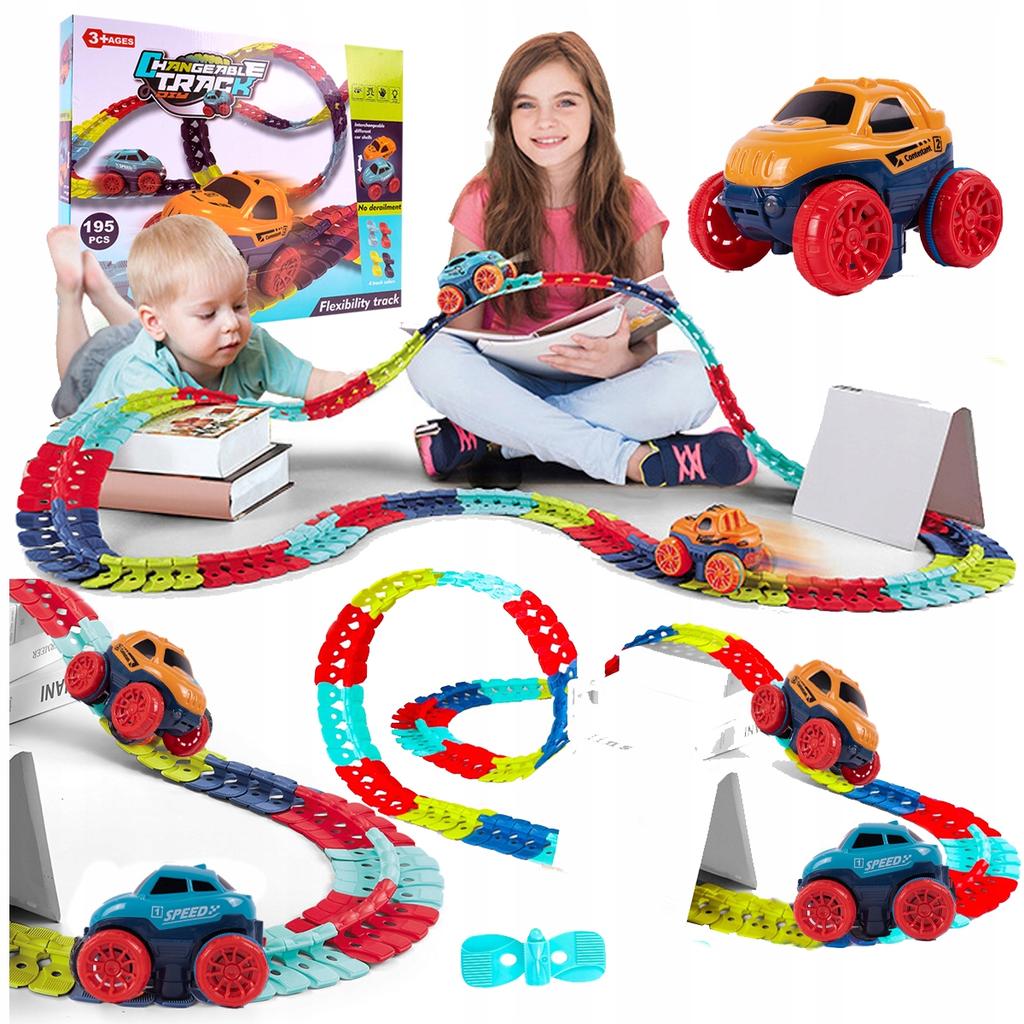 [PACZA] Flexible Car Race Track + DIY Car 195 elements 400cm Z530