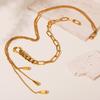 Three Different Chains Spliced Necklaces For Women 18k Gold Plated Stainless Steel Women's Long Tassel Necklace Sweater Chain