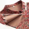 Women's Floral Lapel Quarter-Sleeve Shirt