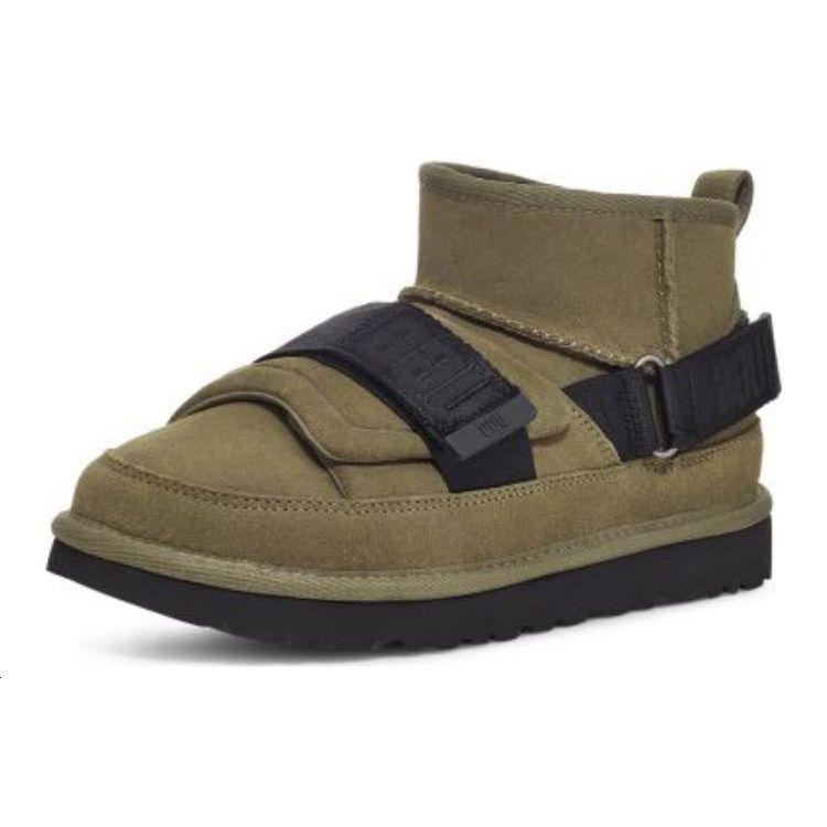 UGG Classic Ultra Mini Two-Layer Leather Warm Non-Slip Soft Comfortable Ankle Snow Boots Women Boots Dark-Olive 1133471-BTOL