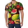 Hot Sale Lemon Strawberry Fruit Pattern T Shirt Summer Fashion 3D Printed Short Sleeve  Simple Design Casual Oversized T-Shirt