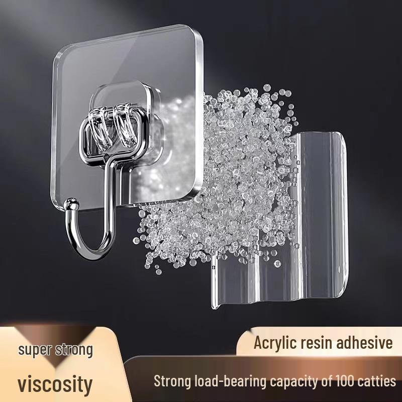 Punch-Free Transparent Wall-Mounted Adhesive Hooks