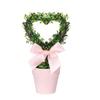8-inch Artificial Heart-shaped Potted Plant With A Pot, Small Simulated Tree, Perfect For Valentine's Day Decoration.