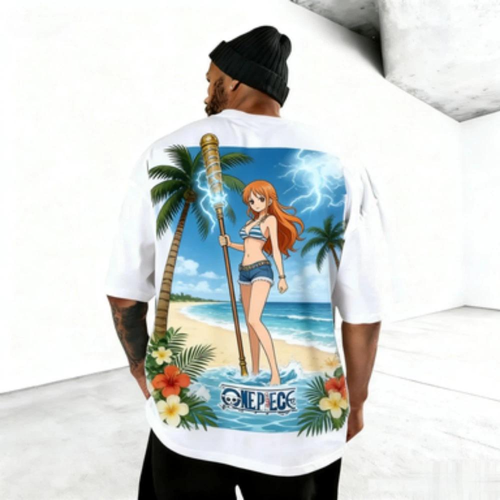 2026 Nouveau T-shirt à Manches Courtes Imprimé Anime 'One Piece' T-shirt Unisexe Haut pour Homme T-shirt d'Été Style Y2K Street Wear