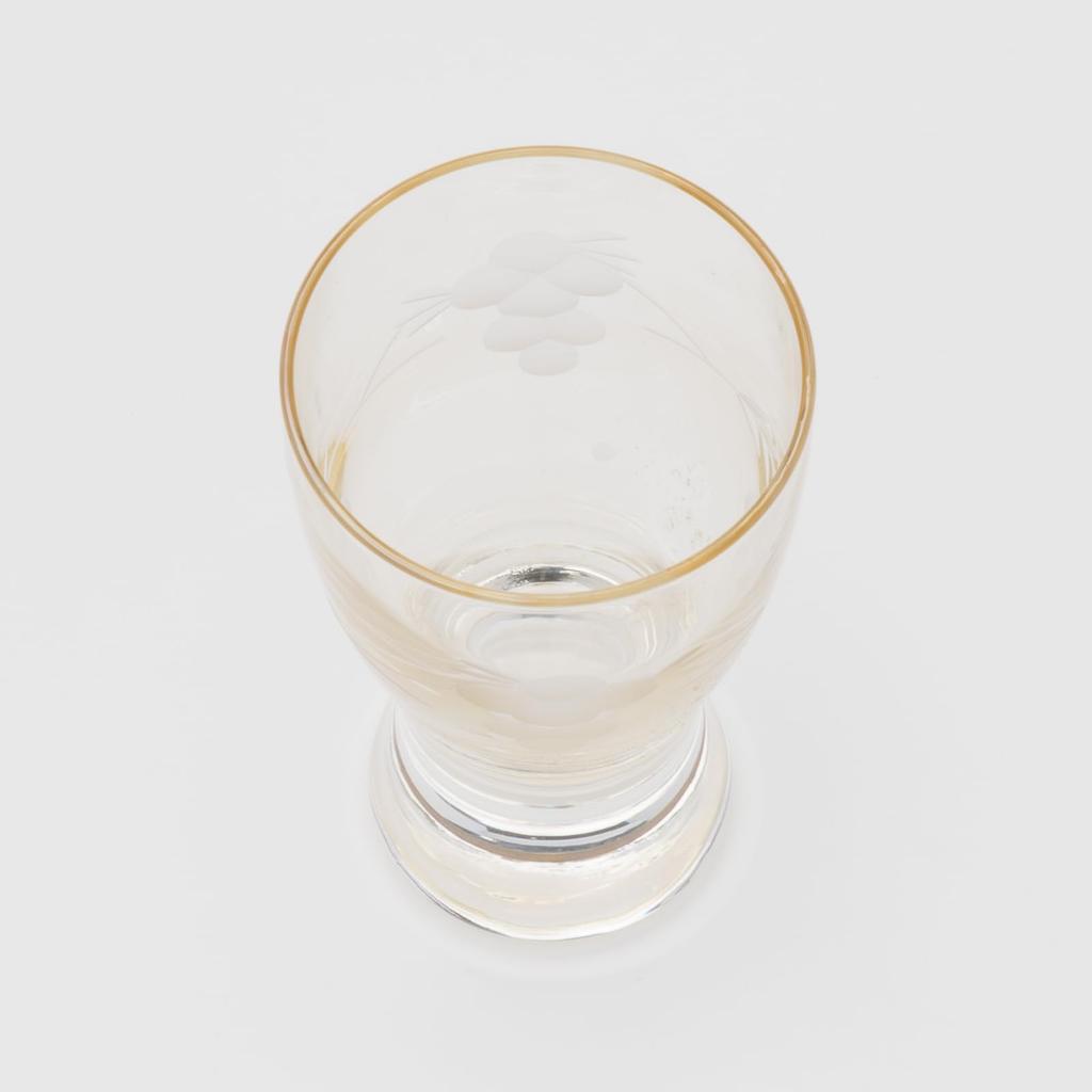 Otsuka Glass "Colorful Poem" Sake Glass, Approximately 70ml, Long Cup, Hana Kiriko Amber Brown, Made In Japan, 07603-15-1AMB-1P