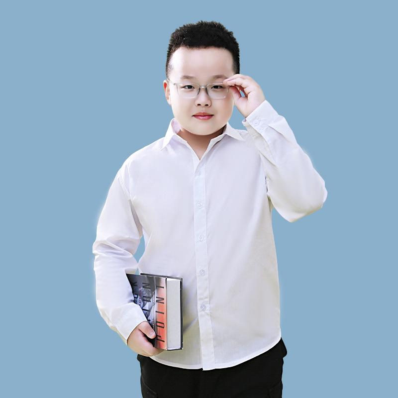 

Детская белая рубашка большого размера - Дышащая, влагоотводящая школьная форма для мальчиков и девочек 140 cm