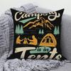 Decorative Cushion Covers Camping Bus Printed Pillow  Home Sofa Throw
