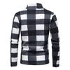 Men's  And Winter Stand Collar Plaid Sweater Zipper Bottomed Shirt Knitted Pullovers