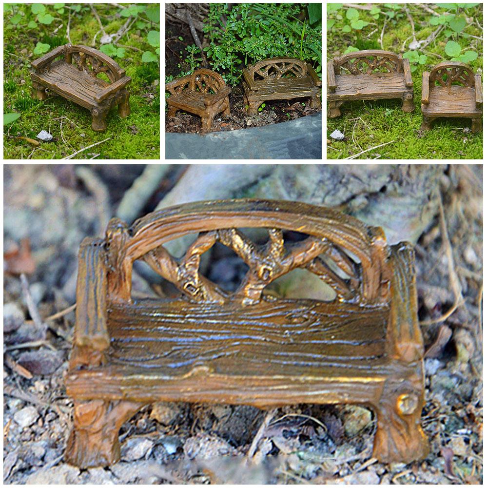 Chair Miniatures DIY Garden Ornament Miniature Bench