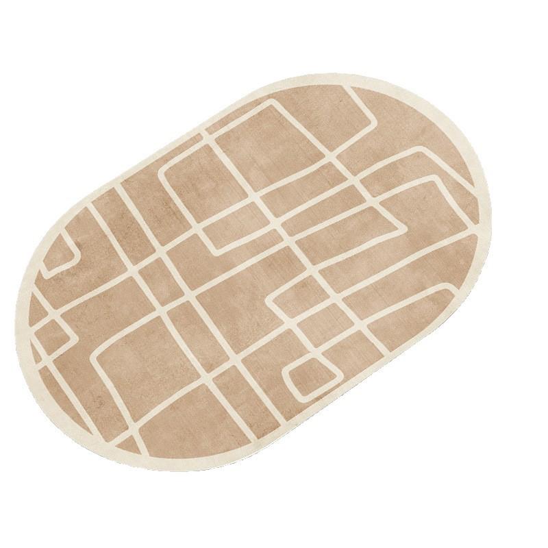 Oval Solid Color Abstract Floor Mat Bathroom Absorbent Anti Slip Foot Mat Bathroom Door Mat