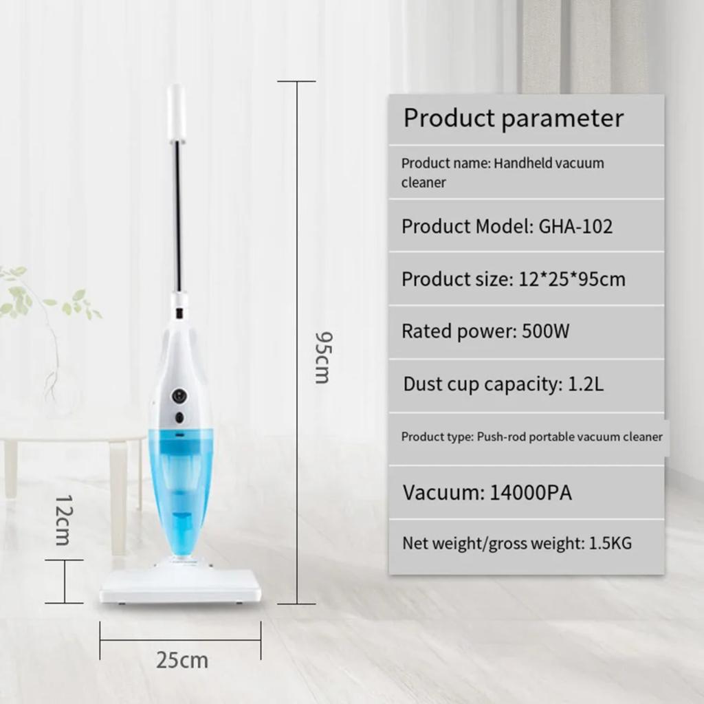 Handheld Vacuum Cleaner Labor-Saving Ultra Long Line Household Mite Removal Strong  Dry And Wet Dual-Use Vacuum Cleaner Electric