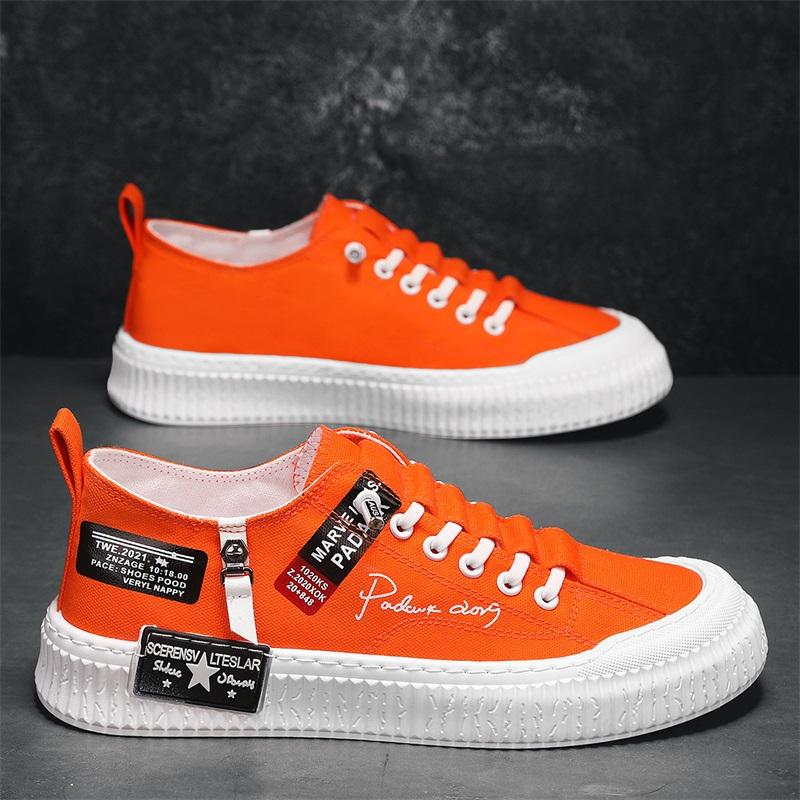 

Мода Скейтборд Повседневные кроссовки Спорт и отдых Мягкие и удобные Лоферы Тканевые туфли для мужчин Спортивные туфли на платформе Мода 44 оранжевый