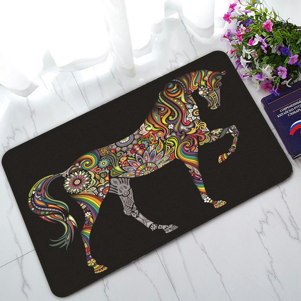 Buy Animal a Rainbow Horse Doormat Floor Mat Rug 30x18inch/45x75cm at ...