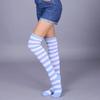 Damen Regenbogen Schwarz Weiß Gestreifte Overknee Oberschenkelhohe Gothic Strümpfe Niedliche Lolita Mädchen Cosplay Socken Halloween Weihnachten