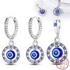 925 Silver Beads Earrings Set Blue Rotating Eye Earrings Pendant For Bracelet DIY Birthday Jewelry Set