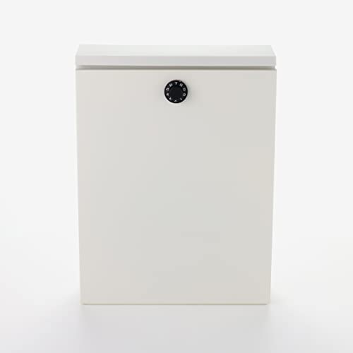 Green Life Wall-Mounted Steel Mailbox, Fits Mail and A4 Envelopes (No. 2), with Combination Lock, Simple and Stylish, White, FHD-01D(WH)