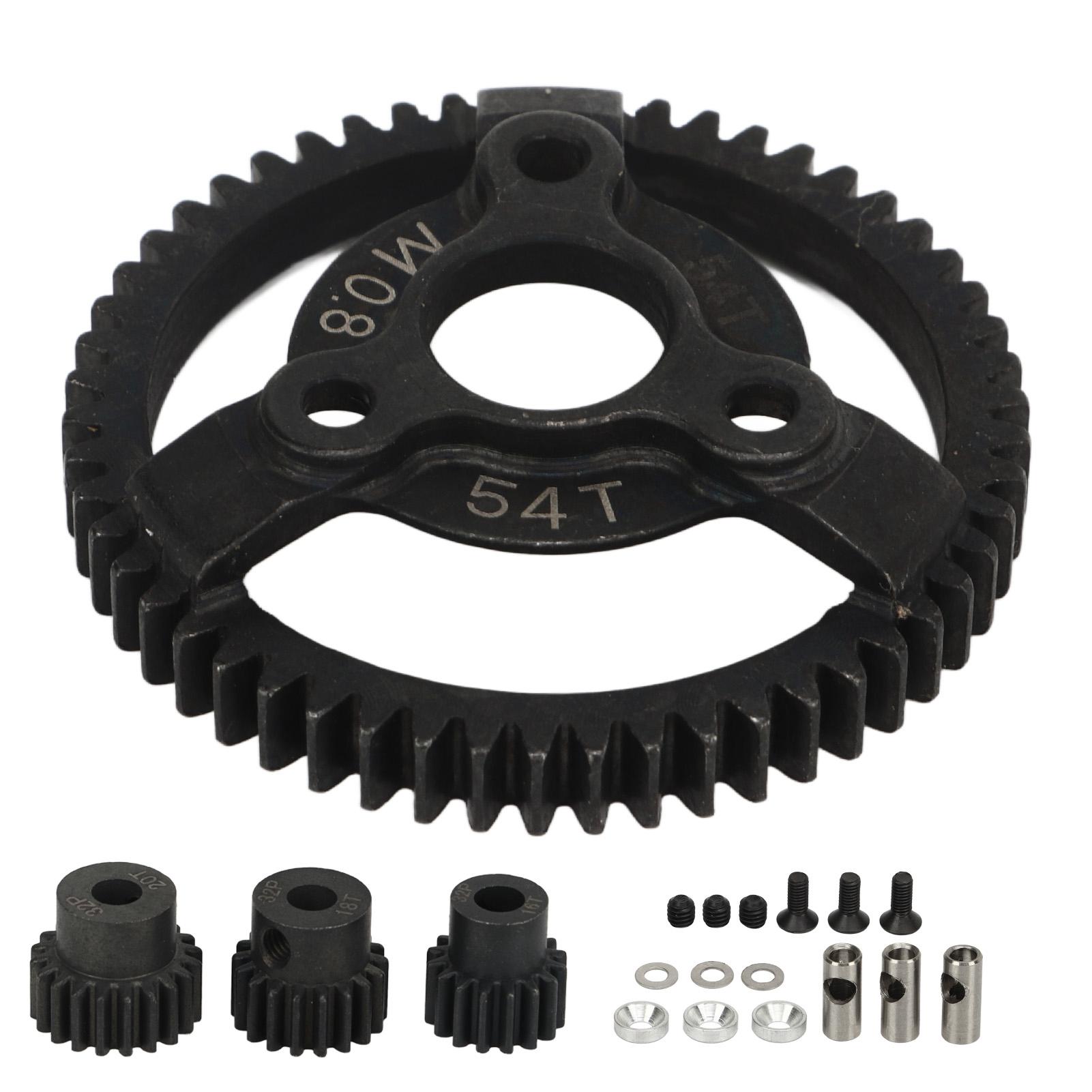 

RC Car Gear Set 54T 16T 18T 20T Anti Corrosion Wear Resistant Spur Gear Set for Replacement