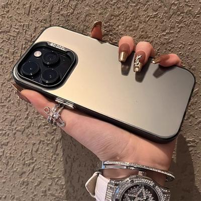 Luxe Mat Zilver Geëlektroplateerde Telefoonhoesje Voor iPhone 11 12 13 14 15 16 Pro Max Plus X Xs Max XR Schokbestendige Bumper Cases Cover