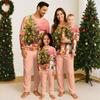 Parent Child Outfit - Christmas Printed Home Outfit Set With Shoulder Length Long Sleeved Top And Pants Set