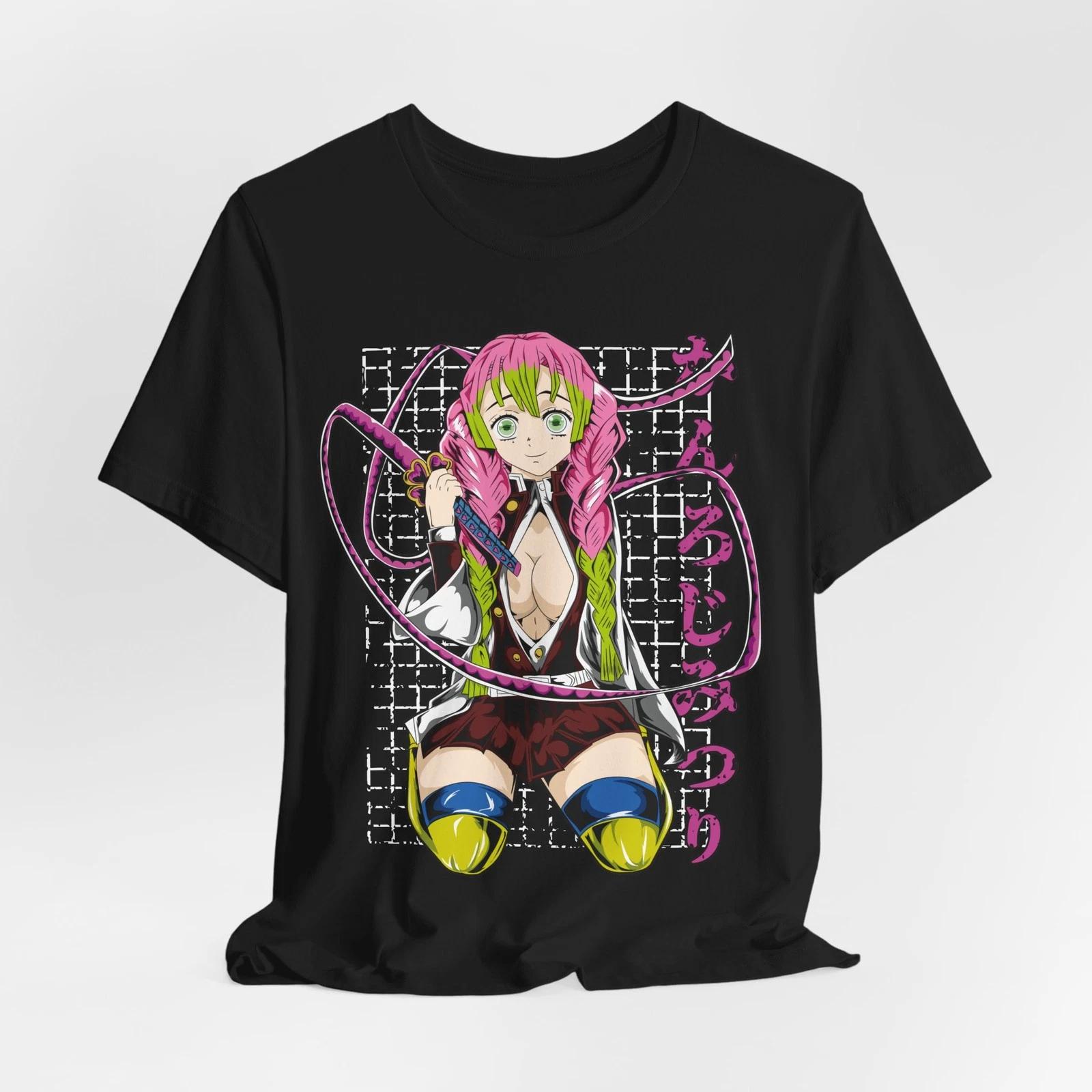 Anime Glass Pattern Tshirt Demon Slayer Blade Tshirt Mens and Womens Casual Tshirt Summer New Product Cotton Y2K Tshirt S