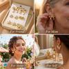Gold Color Starfish Shell Combination Stud Earrings Set for Women Metal Scallops Conch Bow Knot Earring Boho Party Jewelry